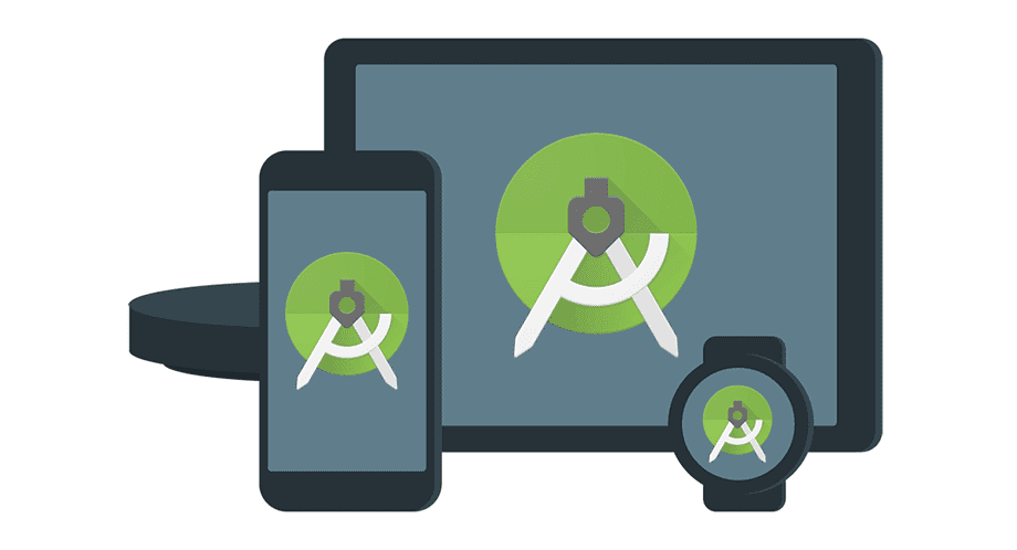 Android Studio's logo, an app used for building and optimizing Android apps