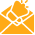 An icon of an orange email alert