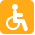 An icon of a disabled person