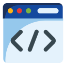An icon of a website and its code