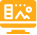 An orange icon of a computer displaying something on the screen
