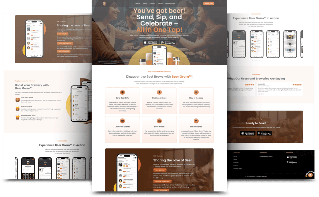 Landing Page Example - Beergram Website