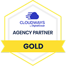 Cloudways by DigitalOcean Gold Agency Partner badge for Ajroni