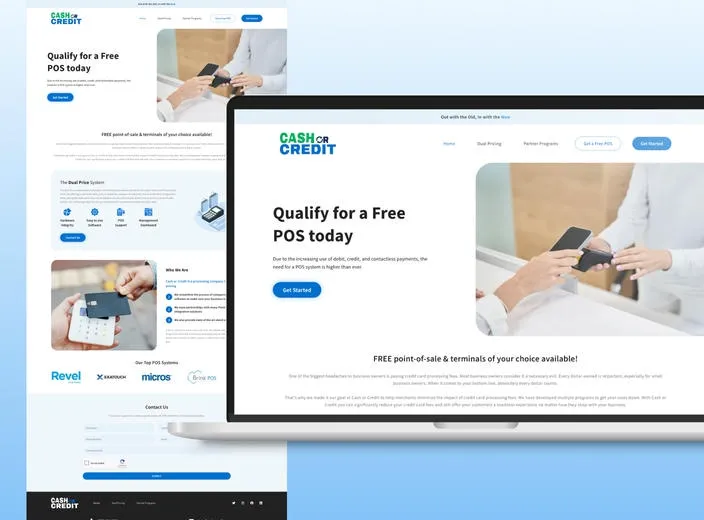 Cash or Credit website design preview