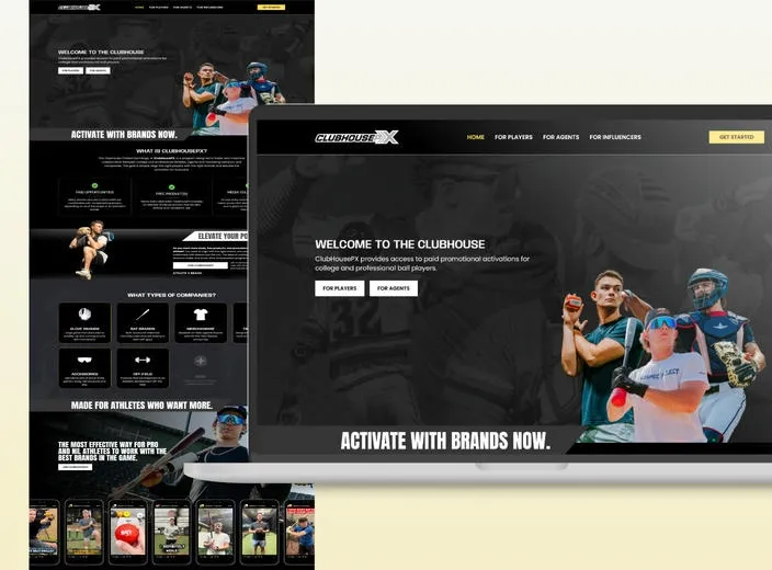 Club House PX website design preview