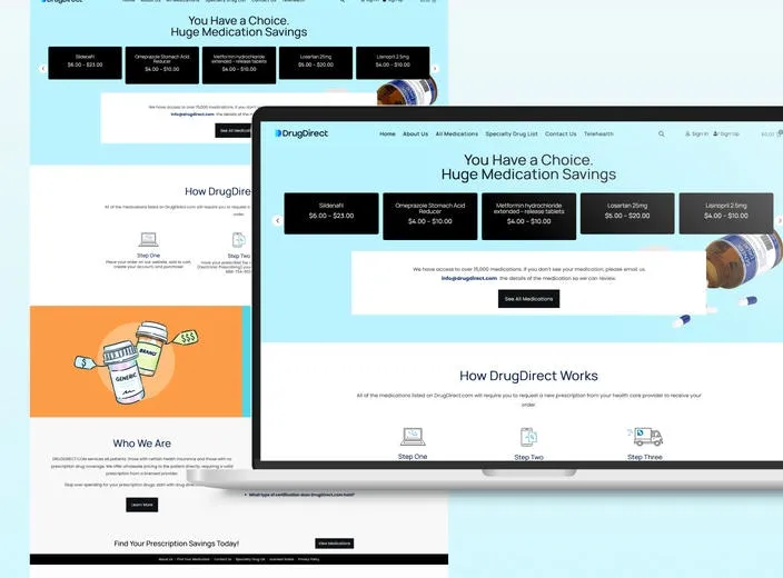 Drug Direct website design preview