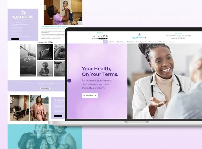 KEM Health OBGYN website design preview