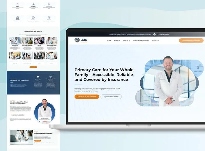 LMG Primary Care website design preview