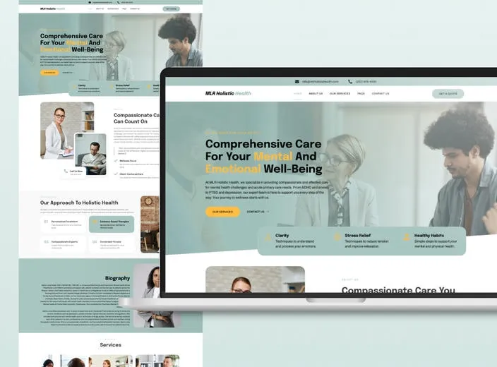 MLR Holistic Health website design preview