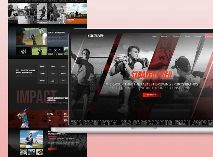 Strategy Red Sports website design preview