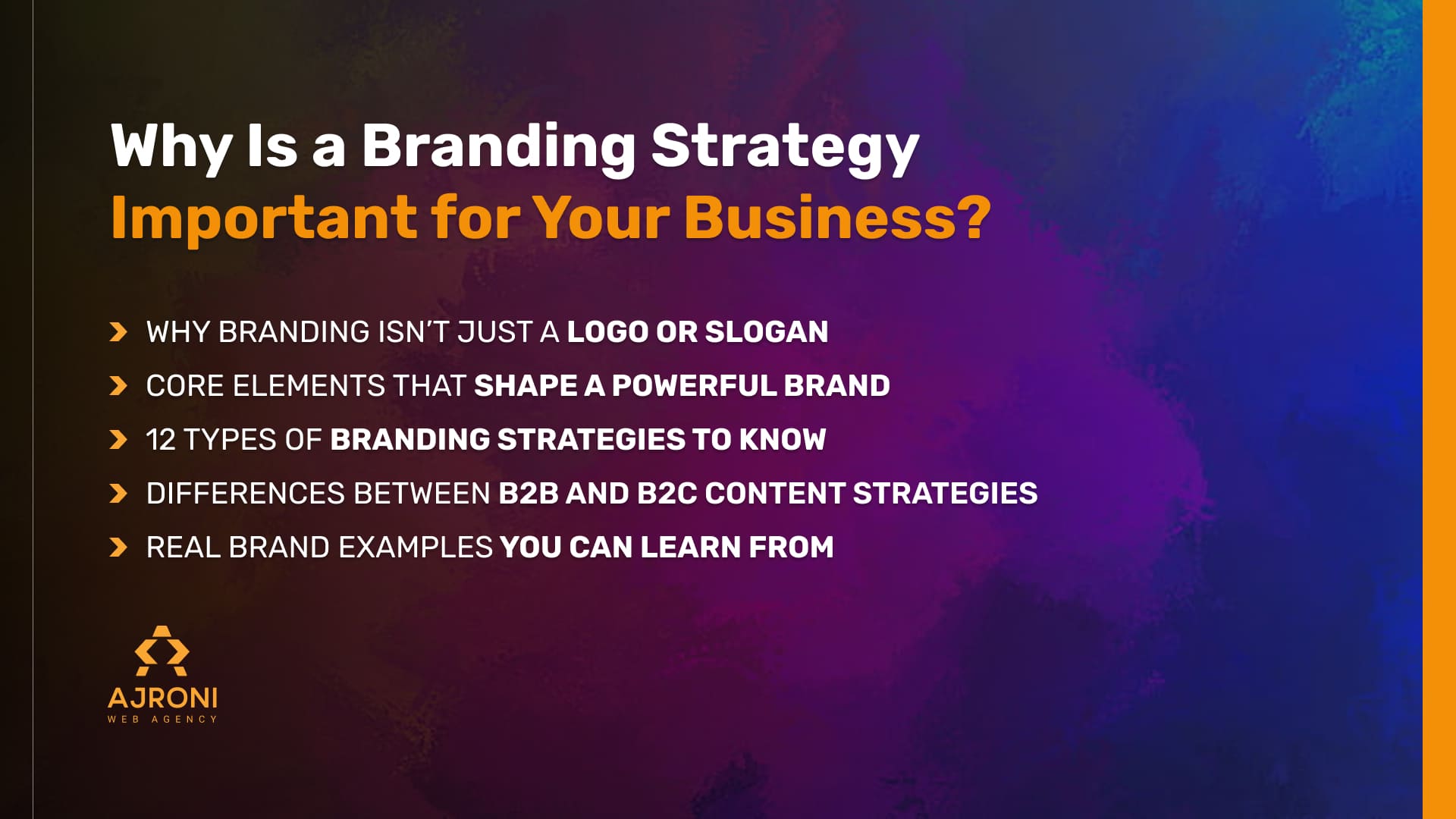 Why is Branding Strategy Important for Your Business? Key points listed